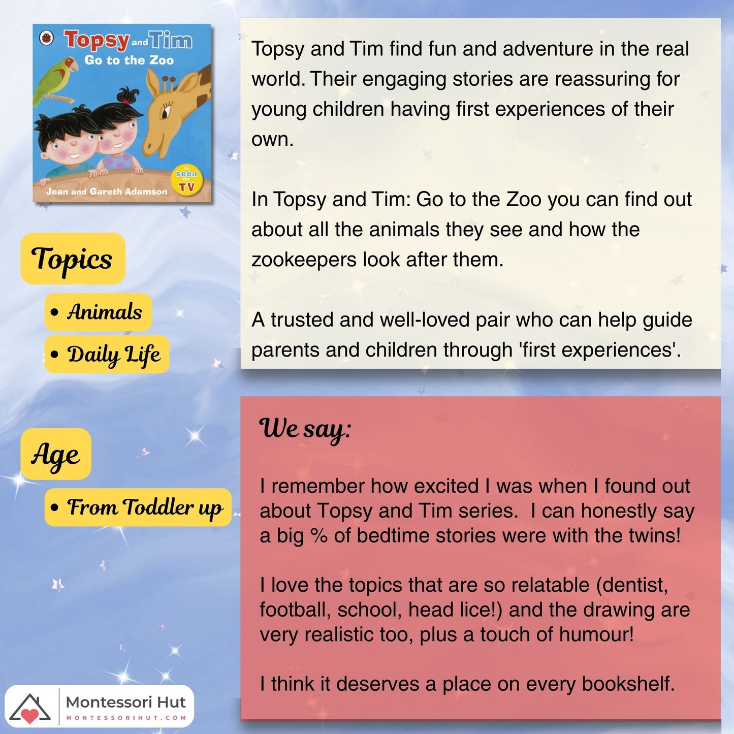Animal Lovers, Visits to the Zoo - Montessori Book Bundle - Gift Wrap available