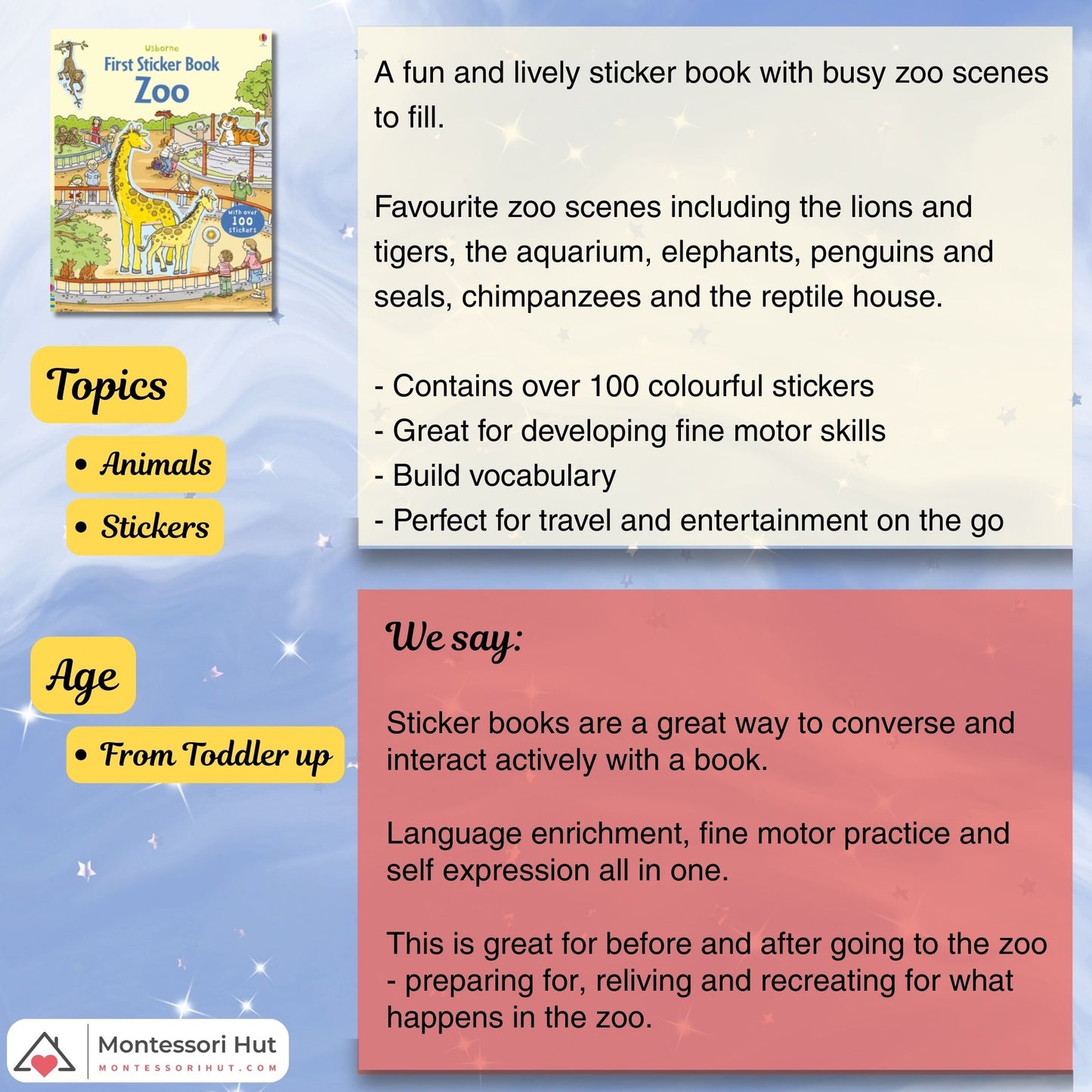 Animal Lovers, Visits to the Zoo - Montessori Book Bundle - Gift Wrap available