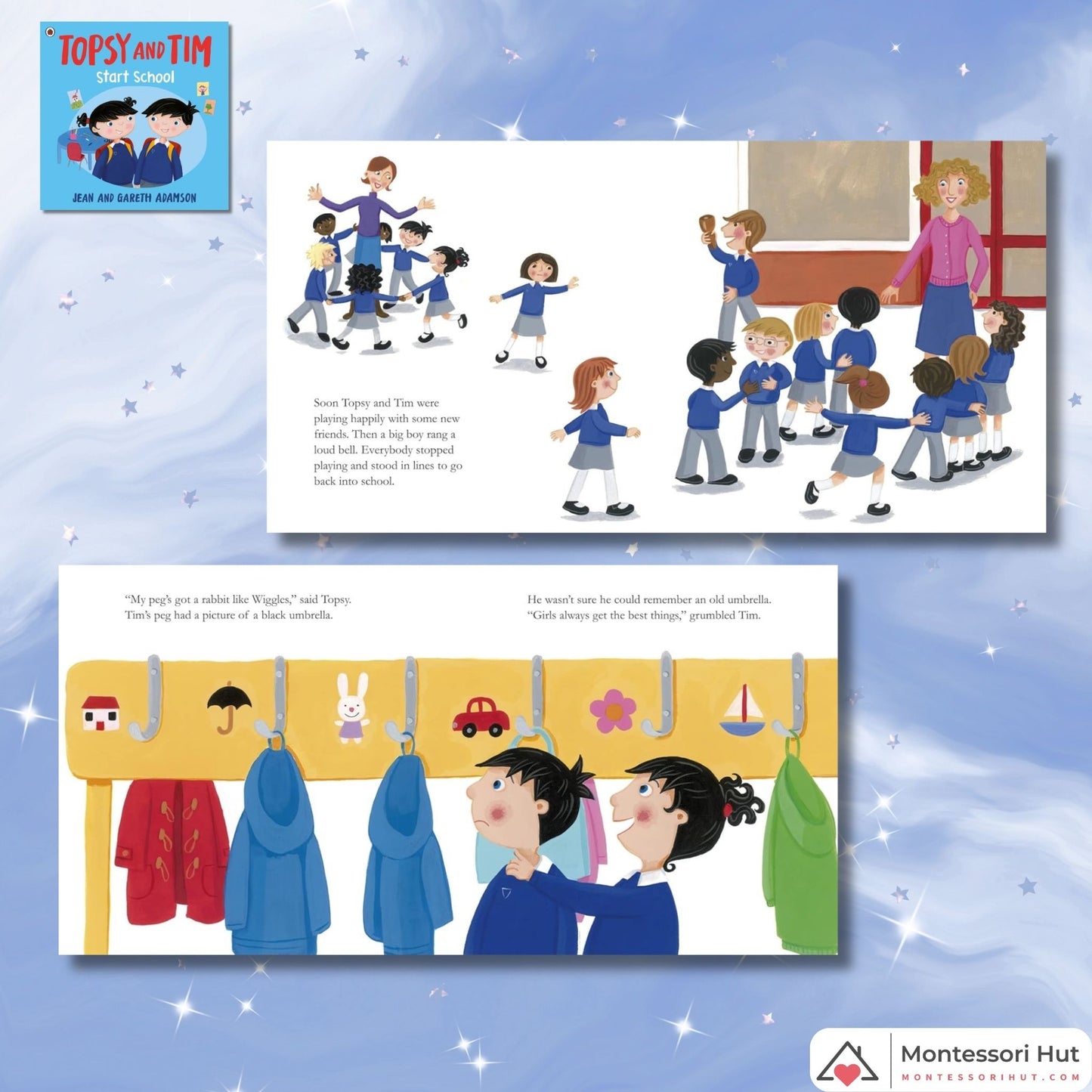 Starting School Montessori Book Bundle - Story Book and Usborne Sticker Book - Gift Option available