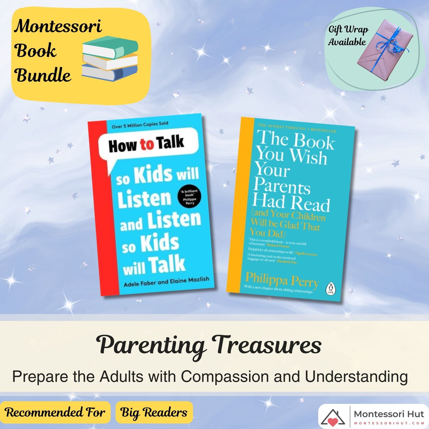 Parenting Book Treasures that Prepares the Adults Montessori Book Bundle - Gift Option available