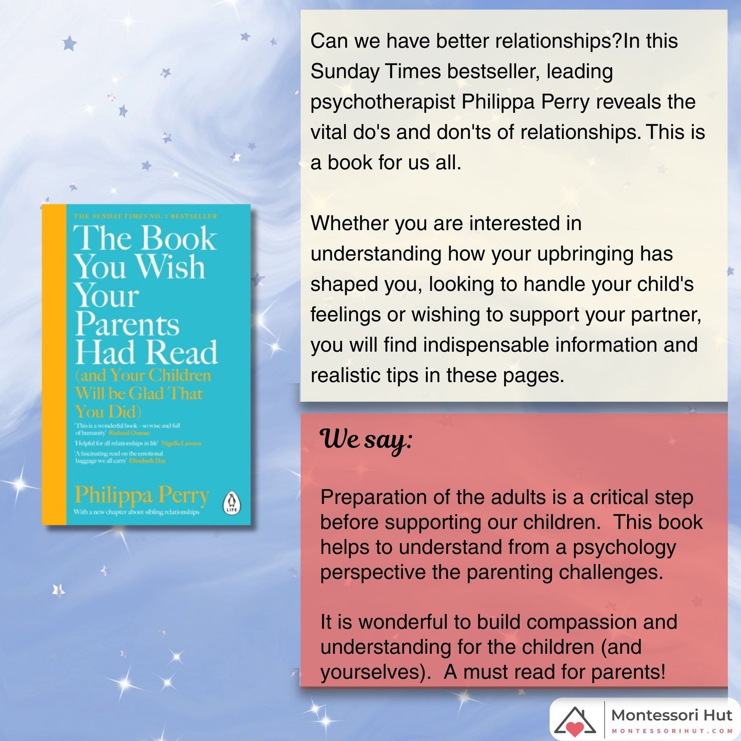 Parenting Book Treasures that Prepares the Adults Montessori Book Bundle - Gift Option available