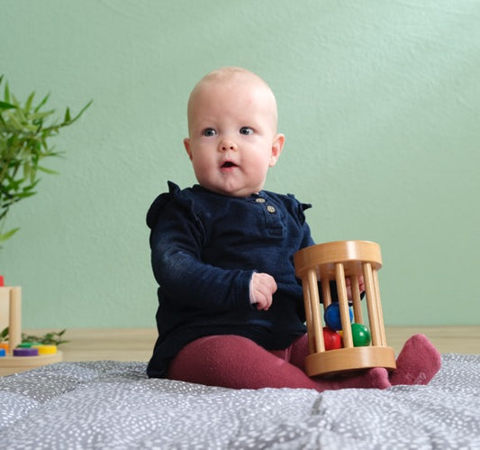 Wooden Rolling Drum - from 7 months - SHIP FROM NETHERLAND