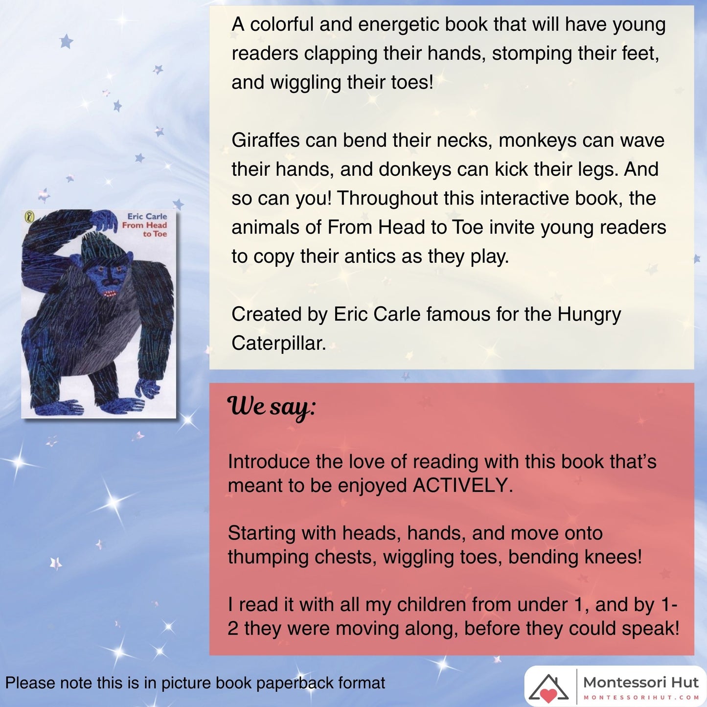 Books to Move Along and Read Actively Montessori Book Bundle - Gift Option available