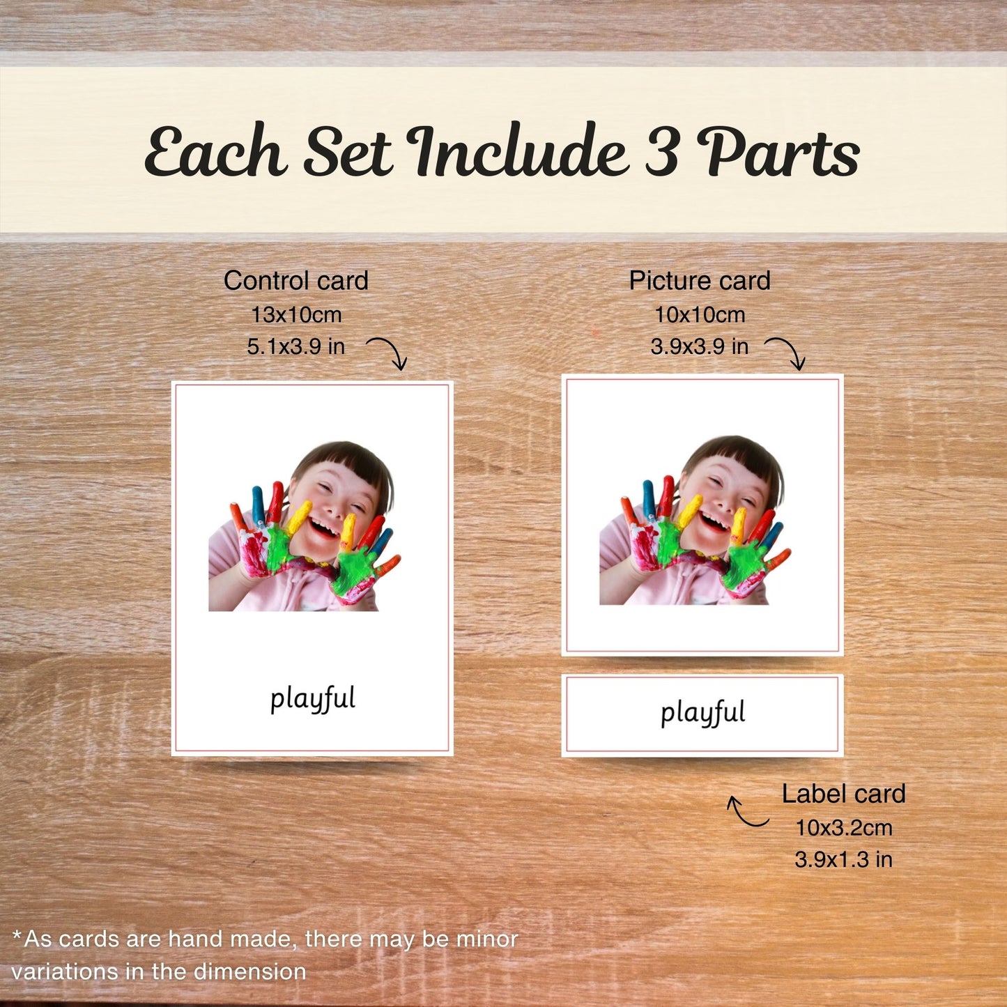 Feelings and Emotions II (For Older Children) Handmade Premium Montessori 3 Part Cards - Building Emotional Intelligence and Vocabulary - 12 Sets