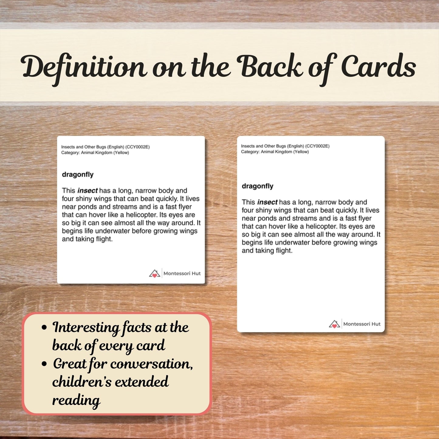 Insects and Other Bugs | Handmade Premium Montessori 3 Part Cards (12 Sets)