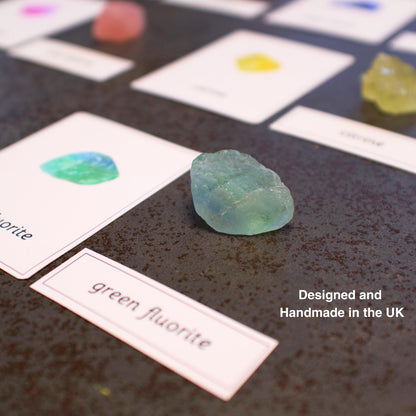 10 Rocks and Crystals Montessori Matching Nomenclature Cards with Natural Rocks