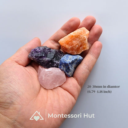 10 Rocks and Crystals Montessori Matching Nomenclature Cards with Natural Rocks