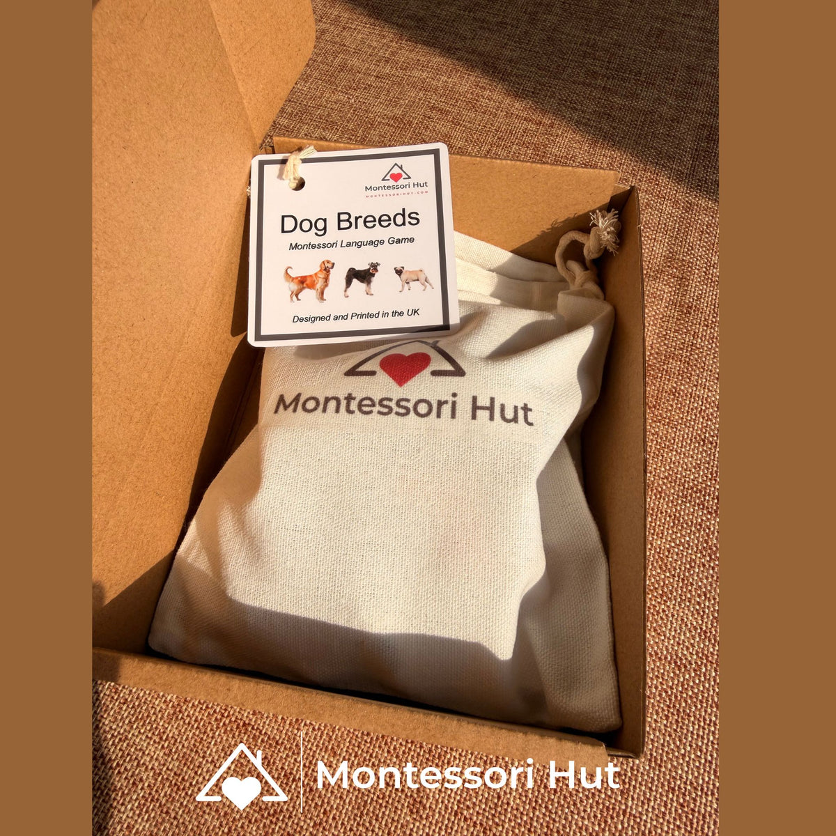 12 Dog Breeds Montessori Matching Nomenclature Cards with Miniature Figures