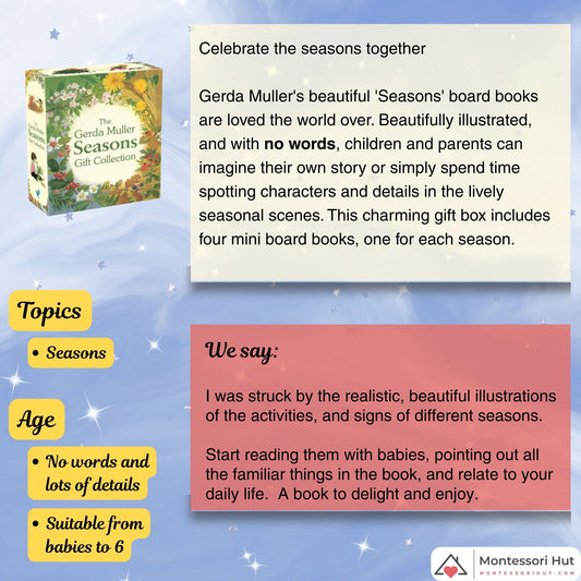 Seasons Board Books Gift Collection by Gerda Muller - Montessori Book Bundle - Gift Wrap available