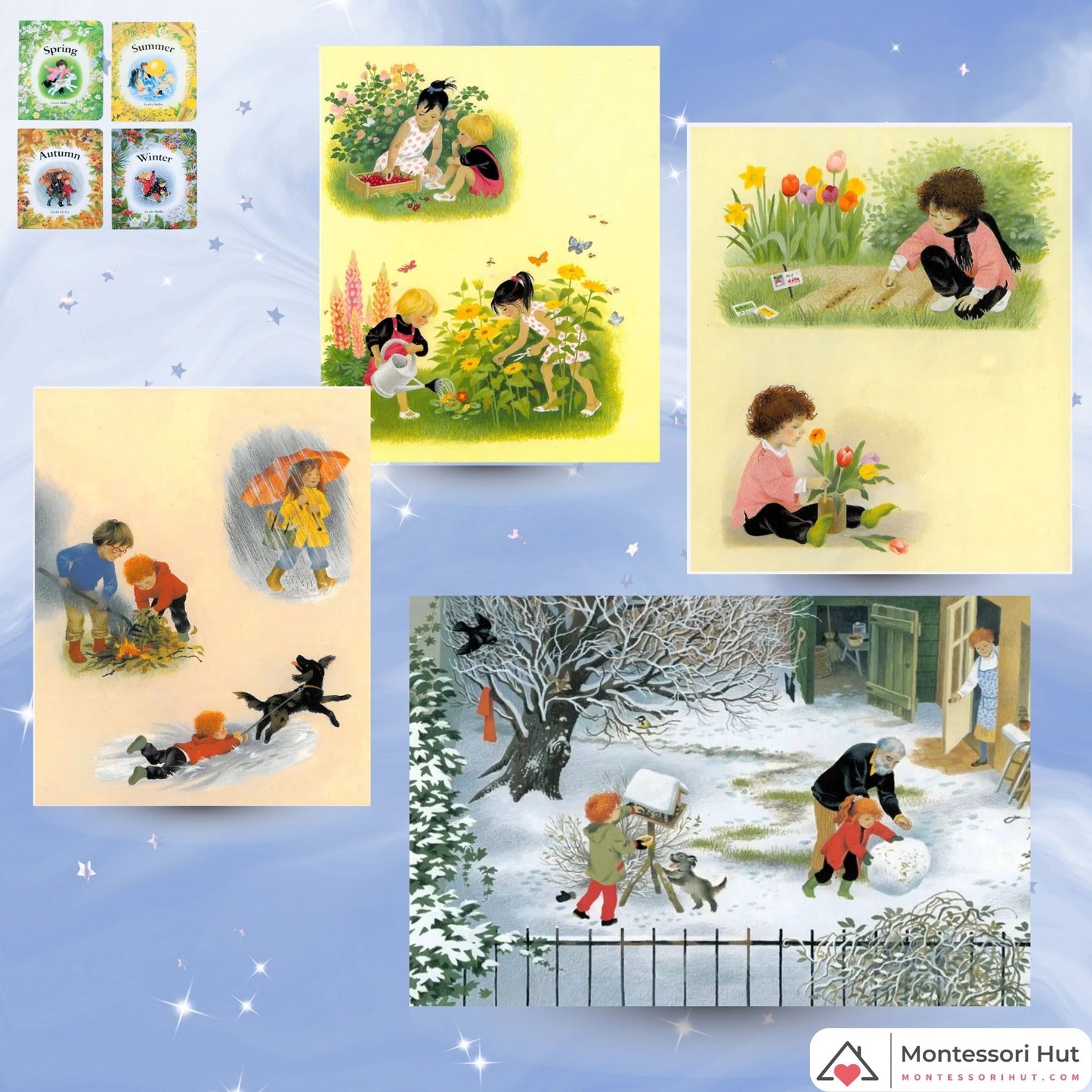 Seasons Board Books Gift Collection by Gerda Muller - Montessori Book Bundle - Gift Wrap available