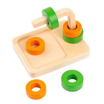Slide the Rings Wooden Montessori Material - from 14 months  - SHIP FROM NETHERLAND TO UK AND EUROPE ONLY