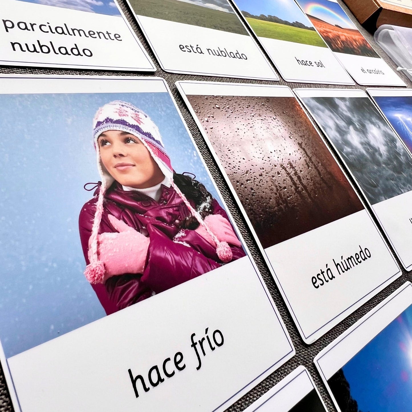 15 Weather Spanish Montessori 3 Part Cards