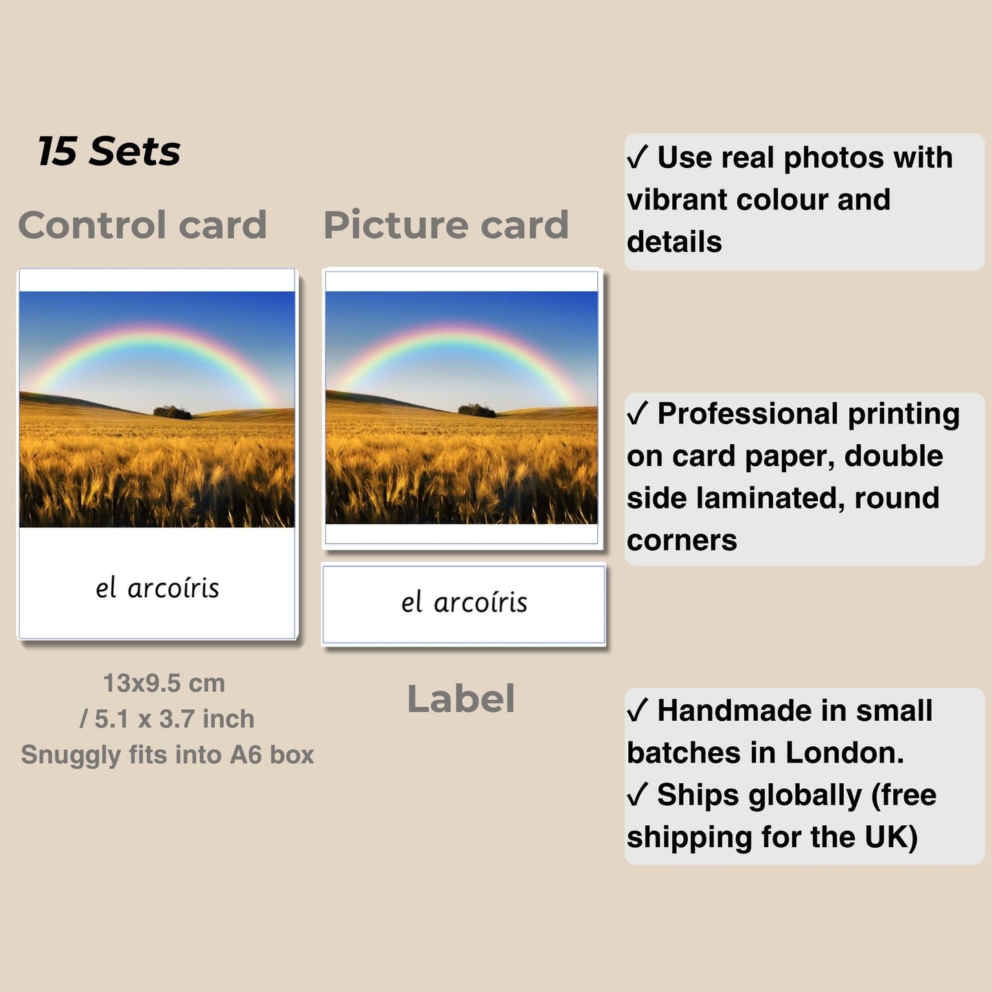 15 Weather Spanish Montessori 3 Part Cards