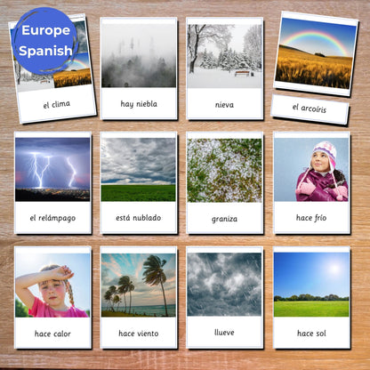 Weather Handmade Premium Montessori 3 Part Cards Nomenclature - 12 Sets