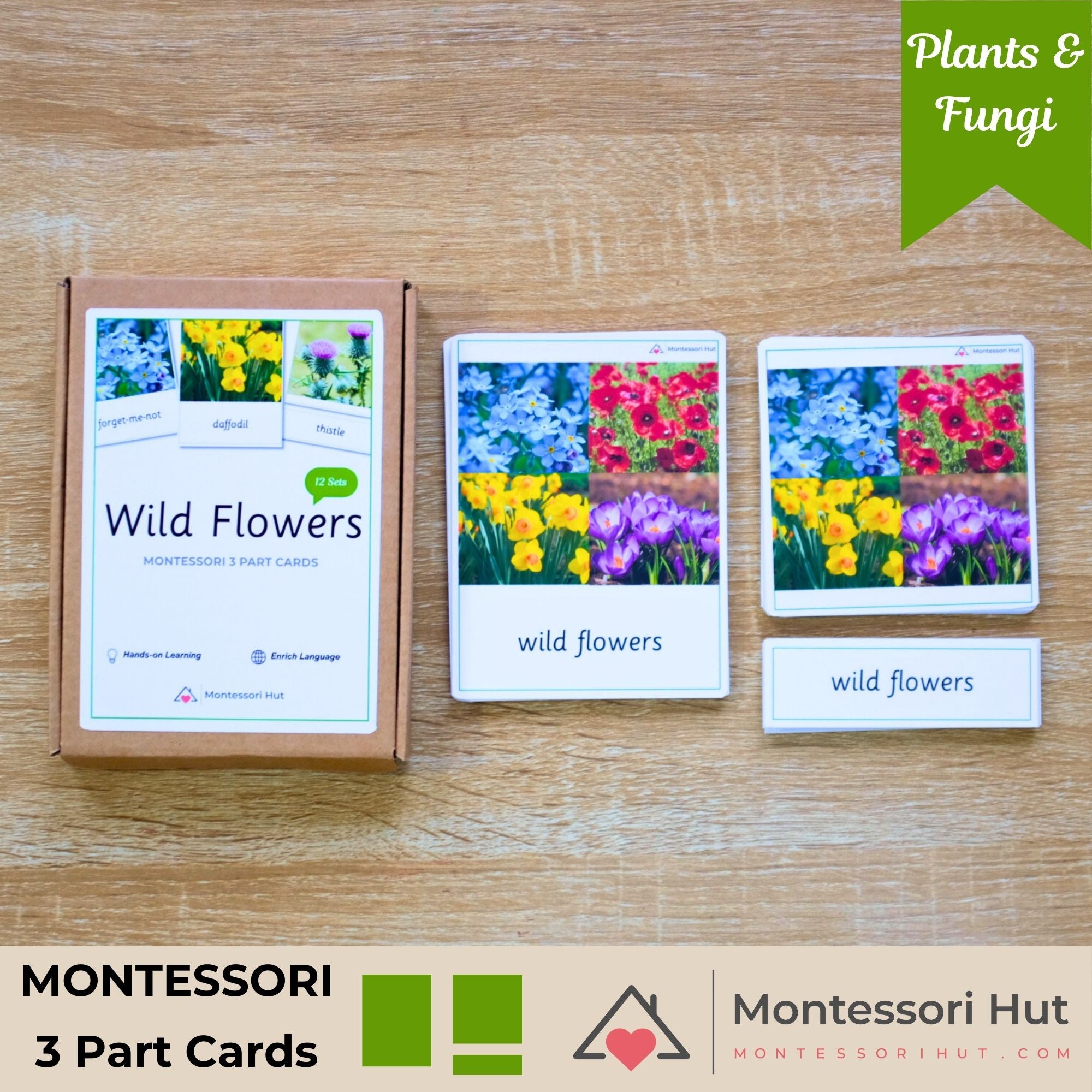 Three Part Task Card Montessori 3 Part Cards | Handmade Premium Quality | Nomenclature Card ...