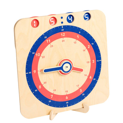 Montessori Clock - Analogue and Digital - 24 Hour - Hands on Learning to Tell Time - SHIP FROM NETHERLAND TO UK AND EU ONLY