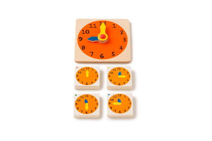Learn to Tell Time - Hands on Learning With a Wooden Clock  - SHIP FROM NETHERLAND TO UK AND EUROPE ONLY