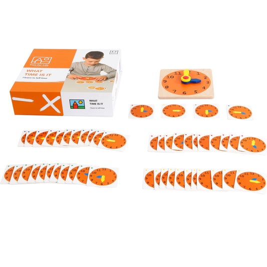 Learn to Tell Time - Hands on Learning With a Wooden Clock  - SHIP FROM NETHERLAND TO UK AND EUROPE ONLY