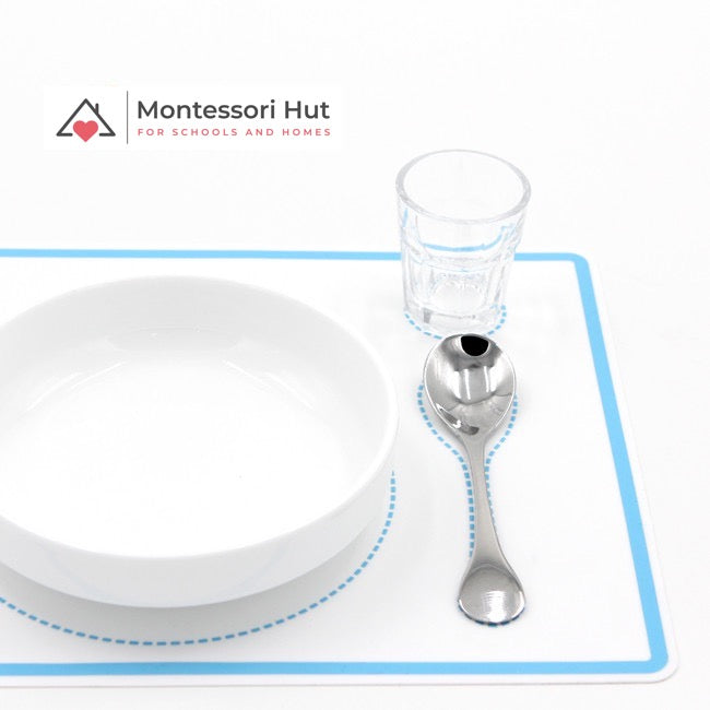 Montessori Food-grade Silicon Placemat with Cutlery Guidance, from 6 months